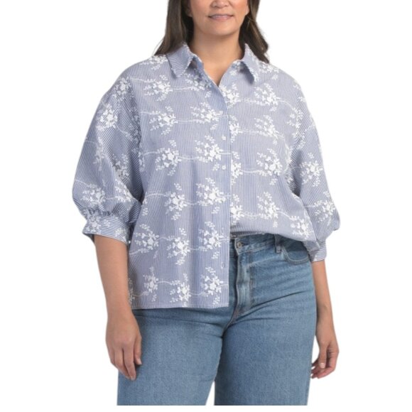 Endless Rose Tops - ENDLESS ROSE Plus Volume Sleeve Blouse
